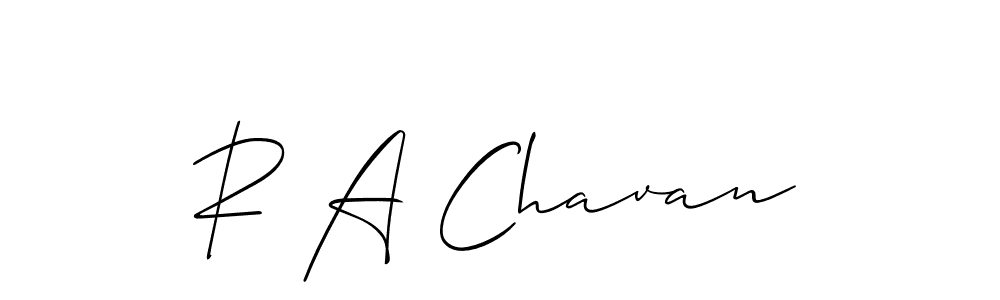 You should practise on your own different ways (Allison_Script) to write your name (R A Chavan) in signature. don't let someone else do it for you. R A Chavan signature style 2 images and pictures png