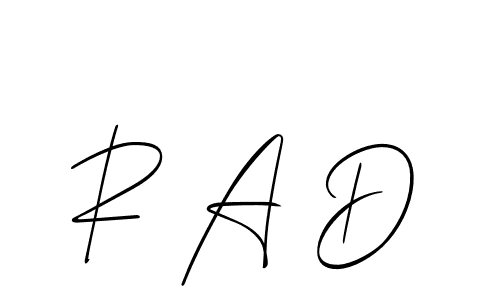 Use a signature maker to create a handwritten signature online. With this signature software, you can design (Allison_Script) your own signature for name R A D. R A D signature style 2 images and pictures png