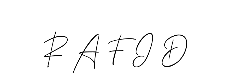 if you are searching for the best signature style for your name R A F I D. so please give up your signature search. here we have designed multiple signature styles  using Allison_Script. R A F I D signature style 2 images and pictures png