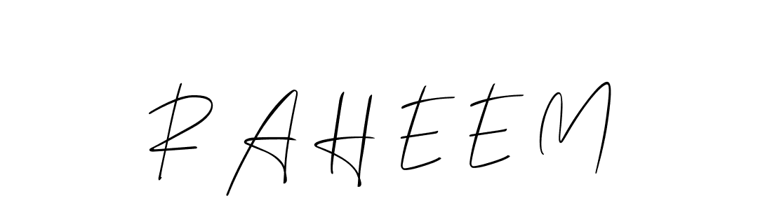Design your own signature with our free online signature maker. With this signature software, you can create a handwritten (Allison_Script) signature for name R A H E E M. R A H E E M signature style 2 images and pictures png