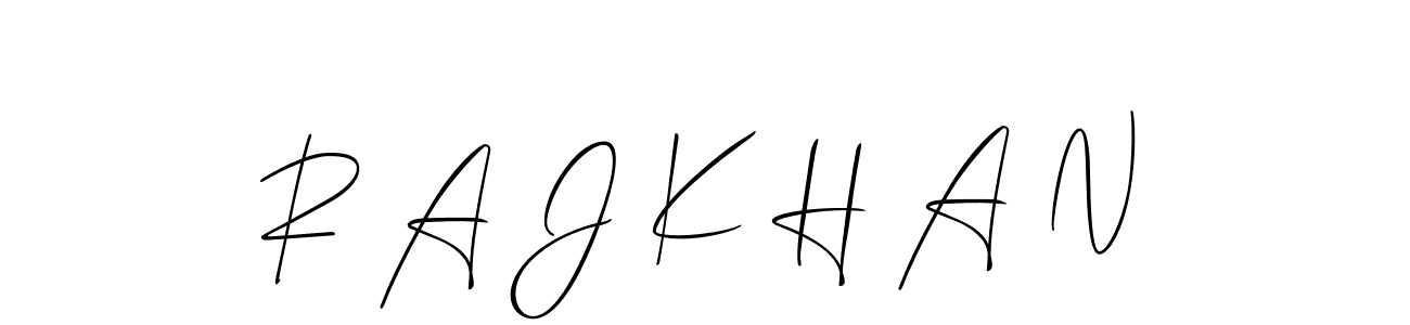 How to Draw R A J K H A N signature style? Allison_Script is a latest design signature styles for name R A J K H A N. R A J K H A N signature style 2 images and pictures png