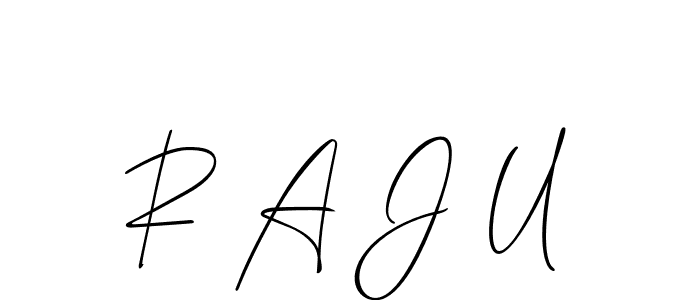 How to make R A J U signature? Allison_Script is a professional autograph style. Create handwritten signature for R A J U name. R A J U signature style 2 images and pictures png