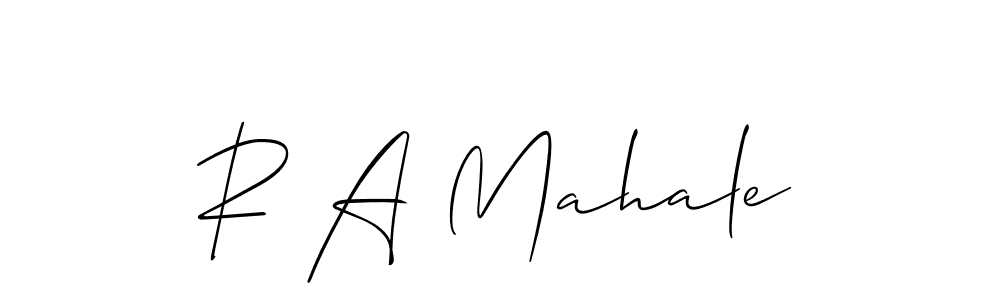 Design your own signature with our free online signature maker. With this signature software, you can create a handwritten (Allison_Script) signature for name R A Mahale. R A Mahale signature style 2 images and pictures png