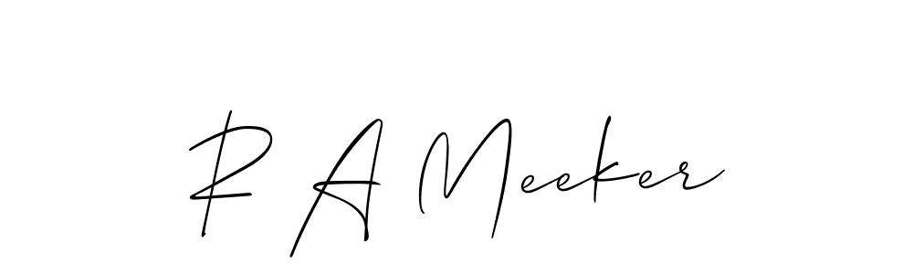 Similarly Allison_Script is the best handwritten signature design. Signature creator online .You can use it as an online autograph creator for name R A Meeker. R A Meeker signature style 2 images and pictures png