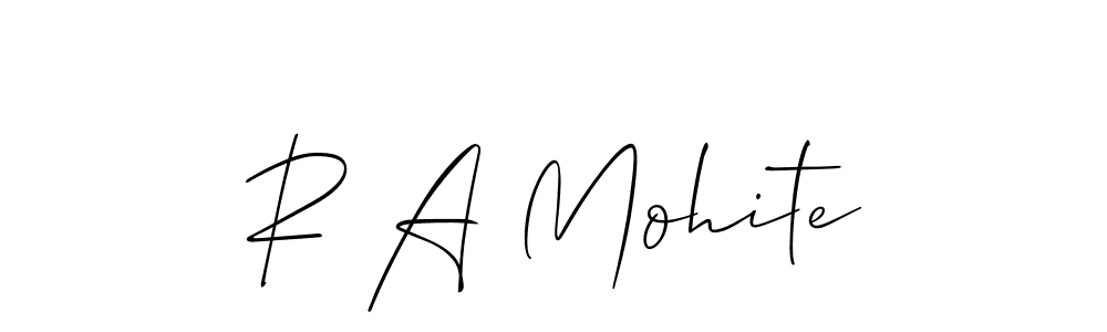 Make a beautiful signature design for name R A Mohite. With this signature (Allison_Script) style, you can create a handwritten signature for free. R A Mohite signature style 2 images and pictures png
