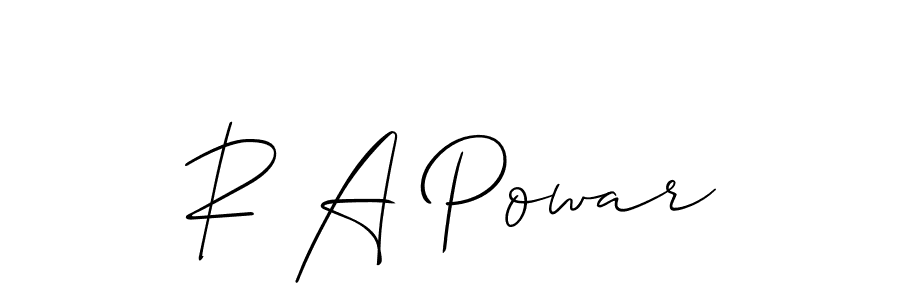 How to make R A Powar name signature. Use Allison_Script style for creating short signs online. This is the latest handwritten sign. R A Powar signature style 2 images and pictures png