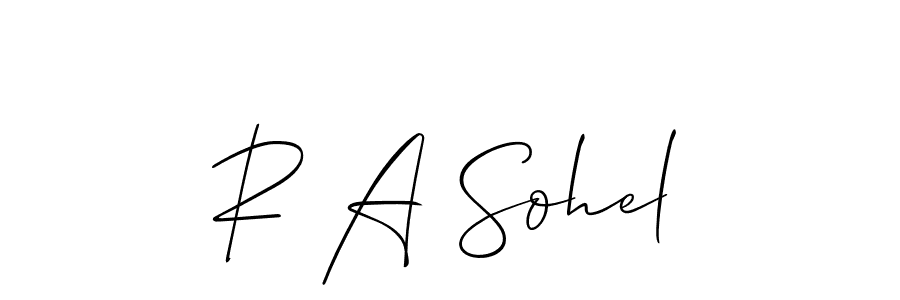 Also we have R A Sohel name is the best signature style. Create professional handwritten signature collection using Allison_Script autograph style. R A Sohel signature style 2 images and pictures png