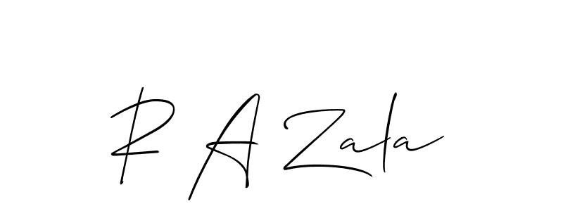 Make a short R A Zala signature style. Manage your documents anywhere anytime using Allison_Script. Create and add eSignatures, submit forms, share and send files easily. R A Zala signature style 2 images and pictures png