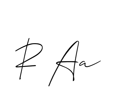 if you are searching for the best signature style for your name R Aa. so please give up your signature search. here we have designed multiple signature styles  using Allison_Script. R Aa signature style 2 images and pictures png