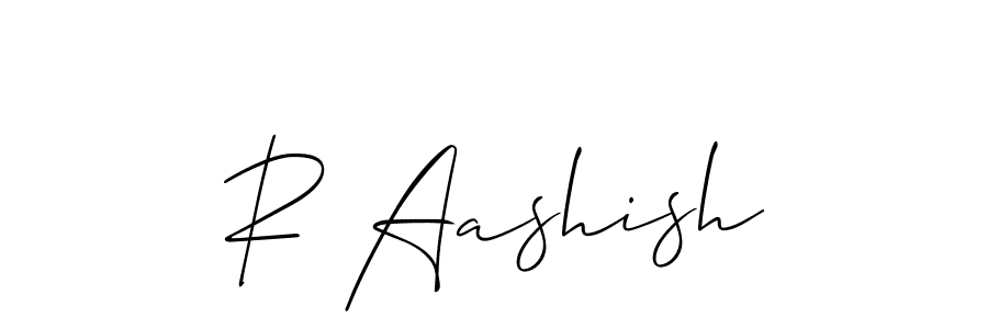 Design your own signature with our free online signature maker. With this signature software, you can create a handwritten (Allison_Script) signature for name R Aashish. R Aashish signature style 2 images and pictures png