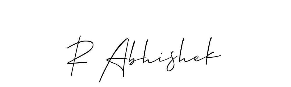 How to make R Abhishek signature? Allison_Script is a professional autograph style. Create handwritten signature for R Abhishek name. R Abhishek signature style 2 images and pictures png