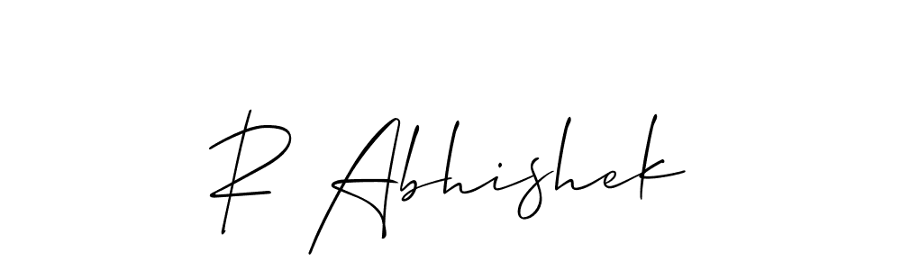 How to make R Abhishek signature? Allison_Script is a professional autograph style. Create handwritten signature for R Abhishek name. R Abhishek signature style 2 images and pictures png