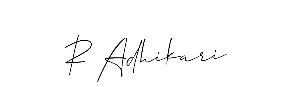 How to Draw R Adhikari signature style? Allison_Script is a latest design signature styles for name R Adhikari. R Adhikari signature style 2 images and pictures png