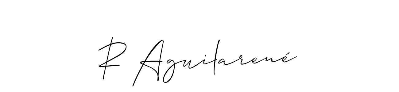 Make a beautiful signature design for name R Aguilarené. With this signature (Allison_Script) style, you can create a handwritten signature for free. R Aguilarené signature style 2 images and pictures png