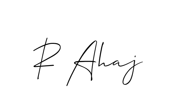 Make a beautiful signature design for name R Ahaj. With this signature (Allison_Script) style, you can create a handwritten signature for free. R Ahaj signature style 2 images and pictures png