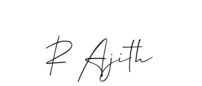 How to make R Ajith name signature. Use Allison_Script style for creating short signs online. This is the latest handwritten sign. R Ajith signature style 2 images and pictures png