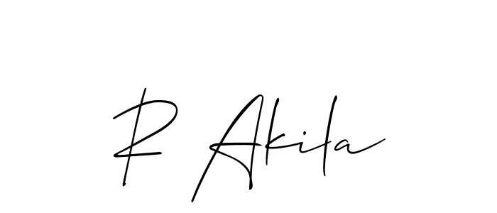 Make a beautiful signature design for name R Akila. With this signature (Allison_Script) style, you can create a handwritten signature for free. R Akila signature style 2 images and pictures png