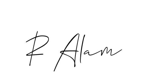 Also we have R Alam name is the best signature style. Create professional handwritten signature collection using Allison_Script autograph style. R Alam signature style 2 images and pictures png