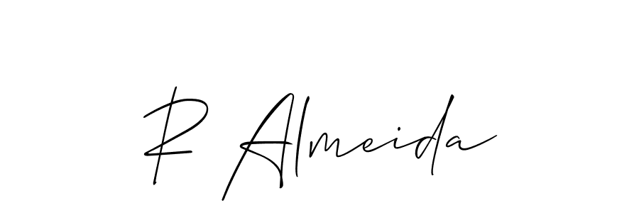 Make a beautiful signature design for name R Almeida. With this signature (Allison_Script) style, you can create a handwritten signature for free. R Almeida signature style 2 images and pictures png