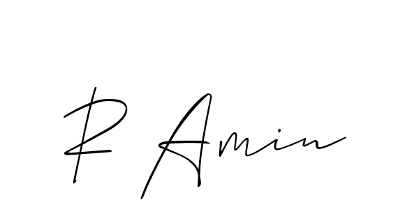 Allison_Script is a professional signature style that is perfect for those who want to add a touch of class to their signature. It is also a great choice for those who want to make their signature more unique. Get R Amin name to fancy signature for free. R Amin signature style 2 images and pictures png