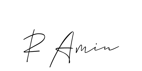 You should practise on your own different ways (Allison_Script) to write your name (R Amin) in signature. don't let someone else do it for you. R Amin signature style 2 images and pictures png