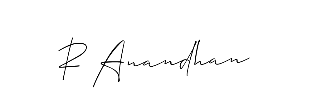 if you are searching for the best signature style for your name R Anandhan. so please give up your signature search. here we have designed multiple signature styles  using Allison_Script. R Anandhan signature style 2 images and pictures png