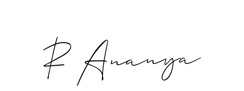 Also we have R Ananya name is the best signature style. Create professional handwritten signature collection using Allison_Script autograph style. R Ananya signature style 2 images and pictures png