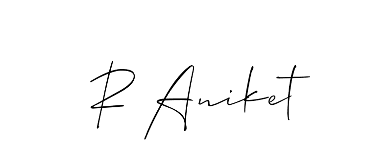 if you are searching for the best signature style for your name R Aniket. so please give up your signature search. here we have designed multiple signature styles  using Allison_Script. R Aniket signature style 2 images and pictures png