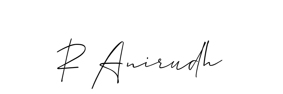 It looks lik you need a new signature style for name R Anirudh. Design unique handwritten (Allison_Script) signature with our free signature maker in just a few clicks. R Anirudh signature style 2 images and pictures png