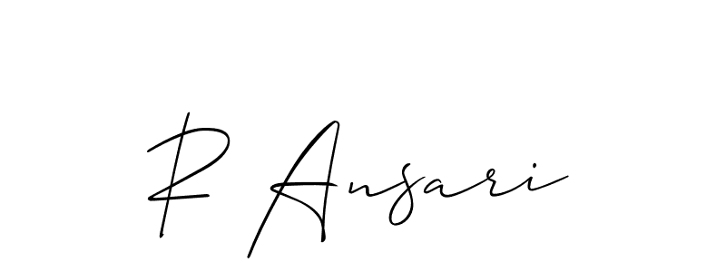 R Ansari stylish signature style. Best Handwritten Sign (Allison_Script) for my name. Handwritten Signature Collection Ideas for my name R Ansari. R Ansari signature style 2 images and pictures png