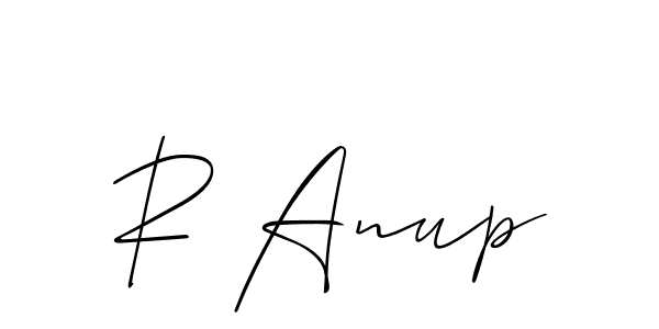 Also we have R Anup name is the best signature style. Create professional handwritten signature collection using Allison_Script autograph style. R Anup signature style 2 images and pictures png