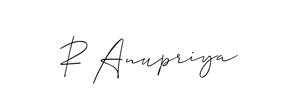 Similarly Allison_Script is the best handwritten signature design. Signature creator online .You can use it as an online autograph creator for name R Anupriya. R Anupriya signature style 2 images and pictures png