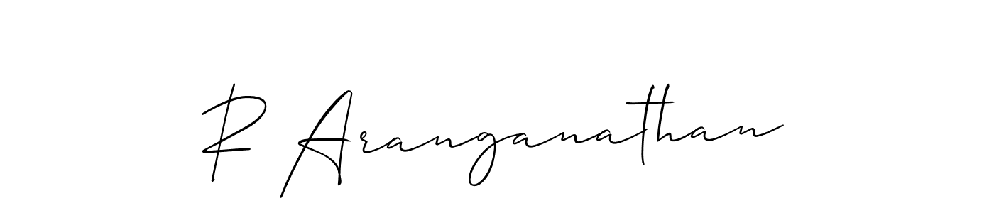 Design your own signature with our free online signature maker. With this signature software, you can create a handwritten (Allison_Script) signature for name R Aranganathan. R Aranganathan signature style 2 images and pictures png