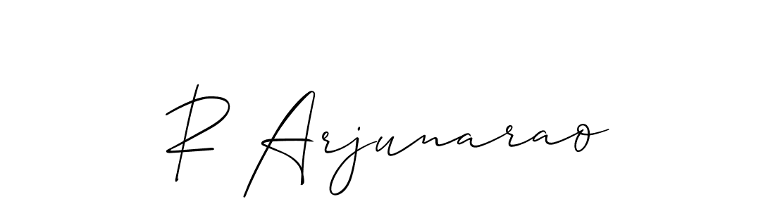 Create a beautiful signature design for name R Arjunarao. With this signature (Allison_Script) fonts, you can make a handwritten signature for free. R Arjunarao signature style 2 images and pictures png