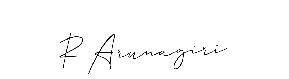 Design your own signature with our free online signature maker. With this signature software, you can create a handwritten (Allison_Script) signature for name R Arunagiri. R Arunagiri signature style 2 images and pictures png