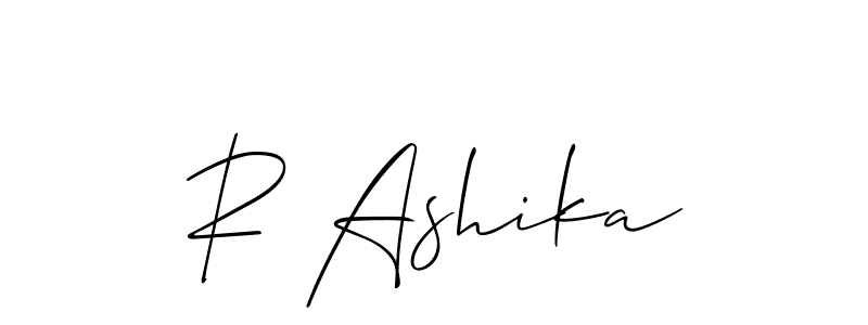 How to Draw R Ashika signature style? Allison_Script is a latest design signature styles for name R Ashika. R Ashika signature style 2 images and pictures png