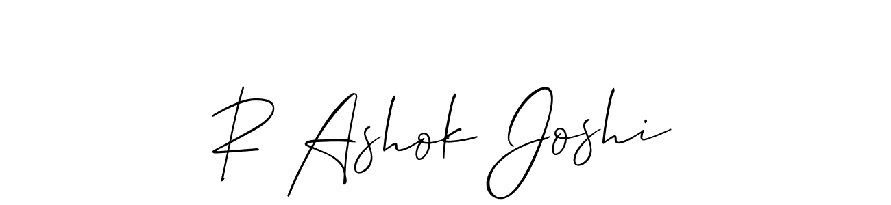 Make a beautiful signature design for name R Ashok Joshi. With this signature (Allison_Script) style, you can create a handwritten signature for free. R Ashok Joshi signature style 2 images and pictures png