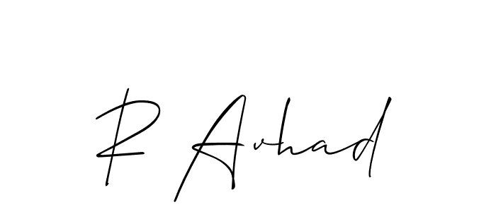 Allison_Script is a professional signature style that is perfect for those who want to add a touch of class to their signature. It is also a great choice for those who want to make their signature more unique. Get R Avhad name to fancy signature for free. R Avhad signature style 2 images and pictures png