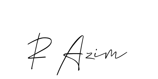 Also You can easily find your signature by using the search form. We will create R Azim name handwritten signature images for you free of cost using Allison_Script sign style. R Azim signature style 2 images and pictures png