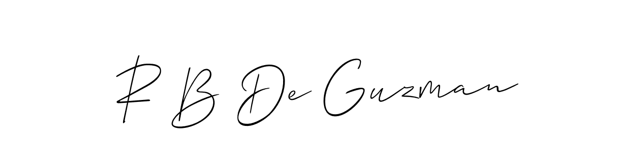 This is the best signature style for the R B De Guzman name. Also you like these signature font (Allison_Script). Mix name signature. R B De Guzman signature style 2 images and pictures png