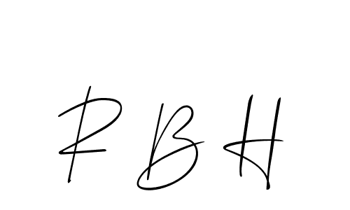 Make a beautiful signature design for name R B H. With this signature (Allison_Script) style, you can create a handwritten signature for free. R B H signature style 2 images and pictures png