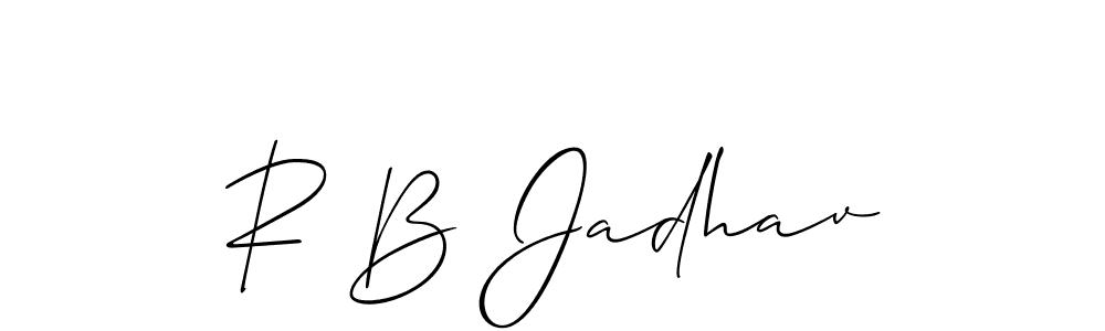 if you are searching for the best signature style for your name R B Jadhav. so please give up your signature search. here we have designed multiple signature styles  using Allison_Script. R B Jadhav signature style 2 images and pictures png