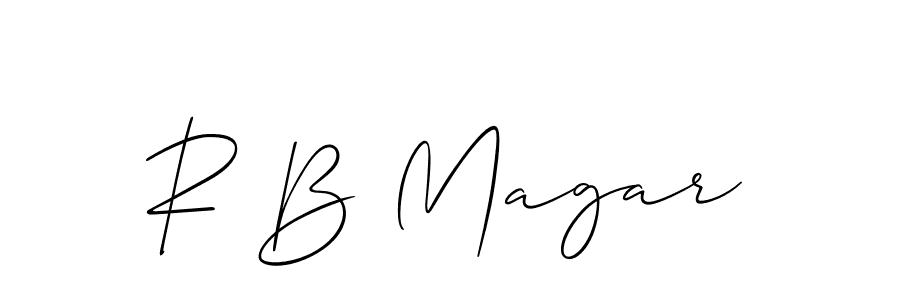 Use a signature maker to create a handwritten signature online. With this signature software, you can design (Allison_Script) your own signature for name R B Magar. R B Magar signature style 2 images and pictures png
