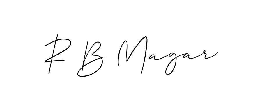 Use a signature maker to create a handwritten signature online. With this signature software, you can design (Allison_Script) your own signature for name R B Magar. R B Magar signature style 2 images and pictures png