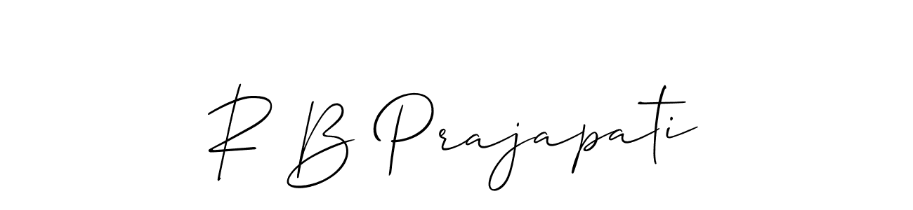 This is the best signature style for the R B Prajapati name. Also you like these signature font (Allison_Script). Mix name signature. R B Prajapati signature style 2 images and pictures png