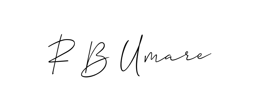 Also You can easily find your signature by using the search form. We will create R B Umare name handwritten signature images for you free of cost using Allison_Script sign style. R B Umare signature style 2 images and pictures png