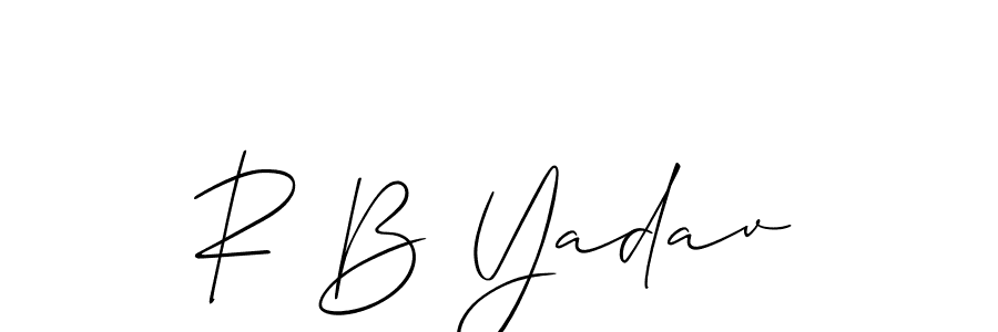 Allison_Script is a professional signature style that is perfect for those who want to add a touch of class to their signature. It is also a great choice for those who want to make their signature more unique. Get R B Yadav name to fancy signature for free. R B Yadav signature style 2 images and pictures png