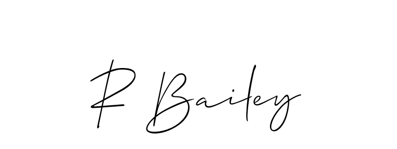 How to make R Bailey name signature. Use Allison_Script style for creating short signs online. This is the latest handwritten sign. R Bailey signature style 2 images and pictures png