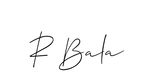 Use a signature maker to create a handwritten signature online. With this signature software, you can design (Allison_Script) your own signature for name R Bala. R Bala signature style 2 images and pictures png