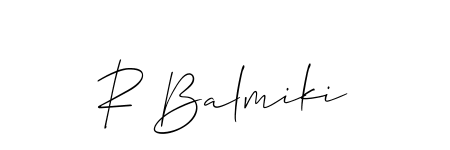 Allison_Script is a professional signature style that is perfect for those who want to add a touch of class to their signature. It is also a great choice for those who want to make their signature more unique. Get R Balmiki name to fancy signature for free. R Balmiki signature style 2 images and pictures png